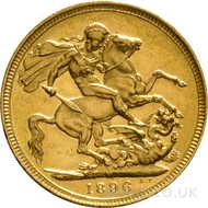 1896 Gold Sovereign Coin Victoria (M)