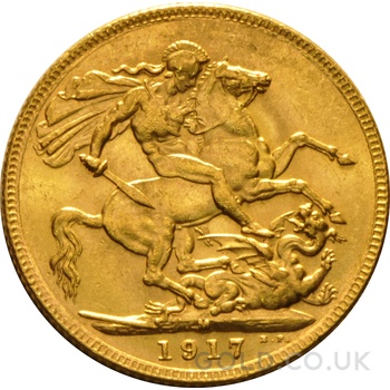1917 Gold Sovereign Coin George V Melbourne