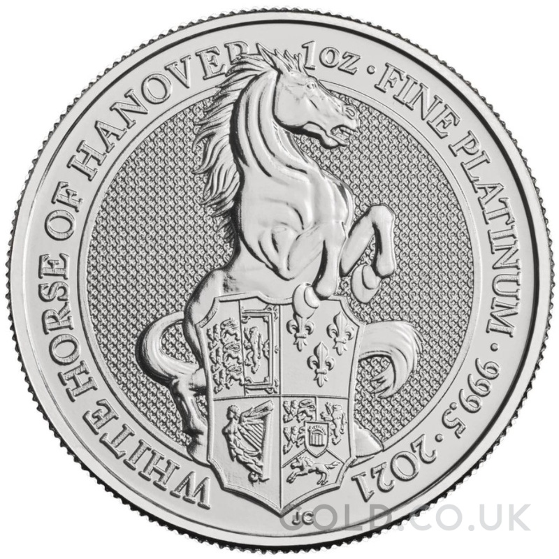 2021 1oz White Horse of Hanover Platinum Coin Queen's Beasts