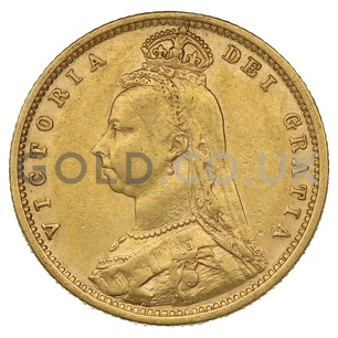 1892 Victoria Jubilee Head Shield Back Gold Half Sovereign (London Mint)