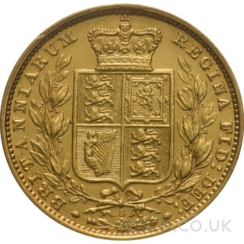 1883 Gold Sovereign Coin Queen Victoria Young Head Shield Back Sydney