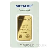 1oz Metalor Gold Bar