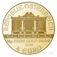 Austrian 1/25 Philharmonic Gold Coins