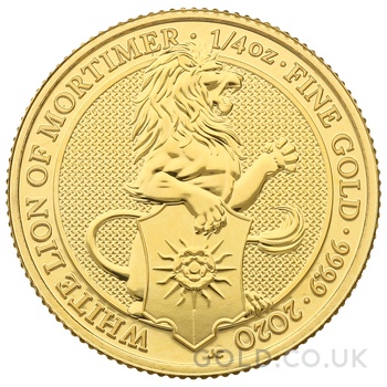 2020 1/4oz White Lion of Mortimer Gold Coin Queen's Beasts