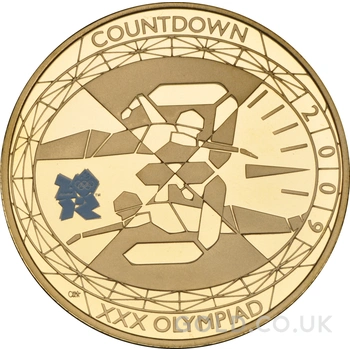 2009 Proof Gold £5 Crown Coin Countdown to London 2012 Swimming