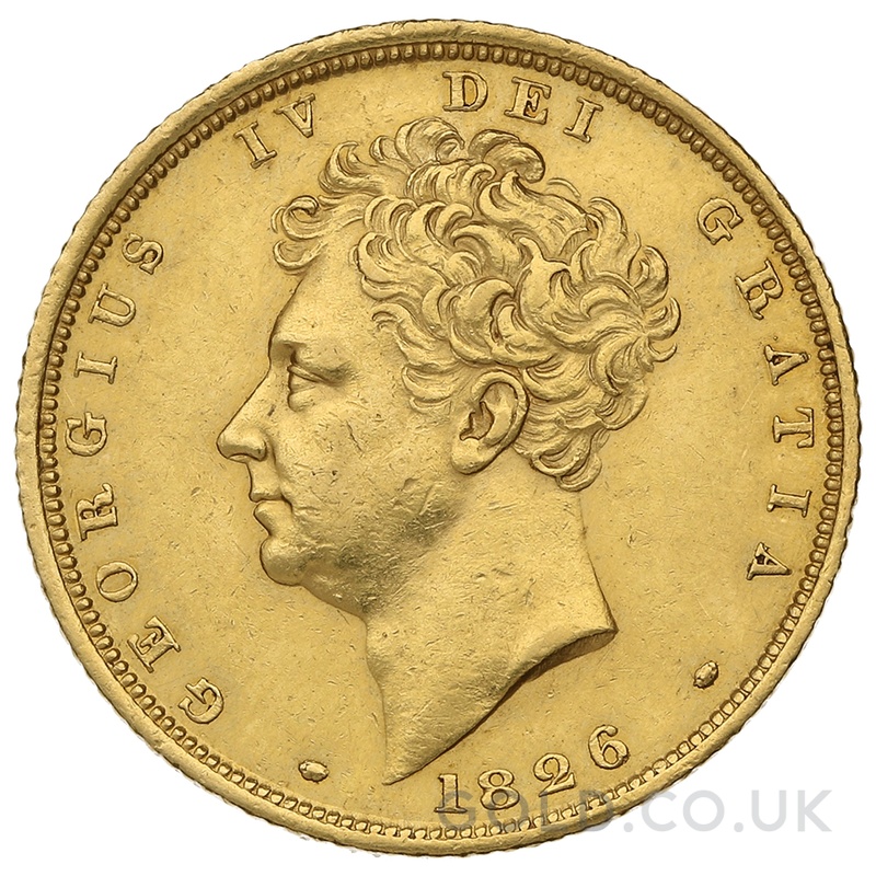 1826 Gold Sovereign Coin George IV Bare Head