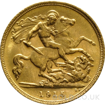 1915 Gold Half Sovereign George V Sydney
