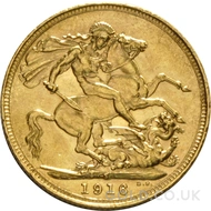 1916 Gold Sovereign Coin George V (S)