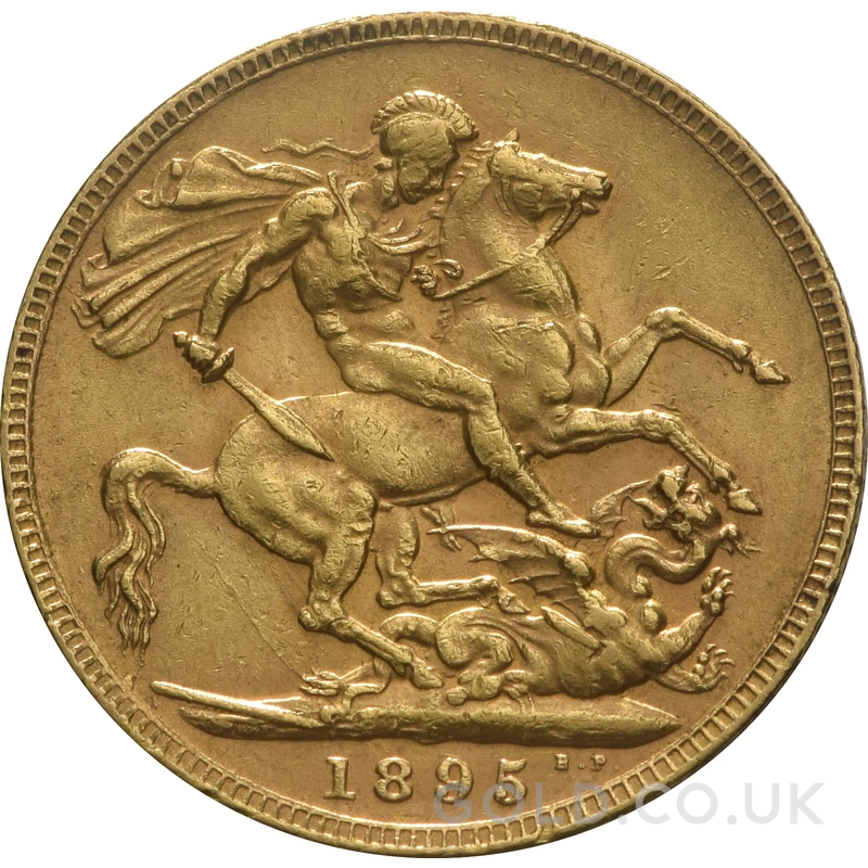 1895 Gold Sovereign Coin Queen Victoria Old Head