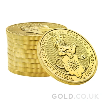 2020 1oz White Lion of Mortimer Gold Coin Queen's Beasts