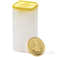Tube of 25 Quarter Ounce Gold Britannia Coins (2025)
