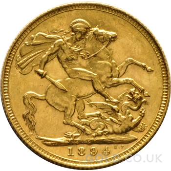 1894 Gold Sovereign Coin Queen Victoria Old Head Sydney