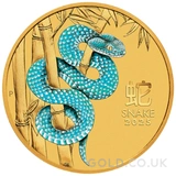2025 Painted 1/10oz Gold Perth Mint Lunar Year of the Snake