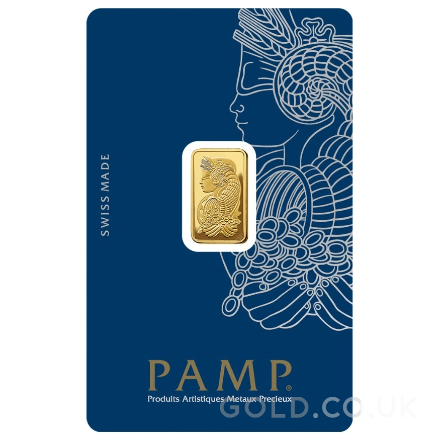 2.5g Gold Bar PAMP Lady Fortuna Minted