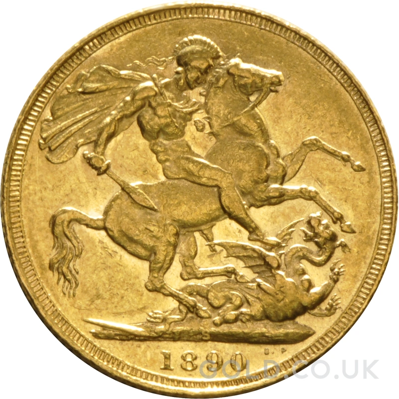1890 Gold Sovereign Coin Queen Victoria Jubilee Head Sydney