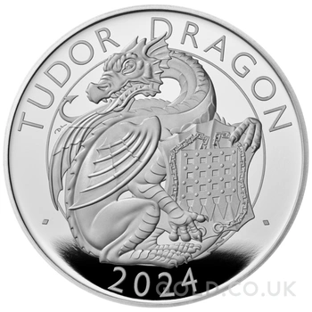 2024 Tudor Dragon - 1oz Tudor Beasts Proof Silver Coin Boxed