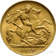 1912 Gold Half Sovereign Coin George V