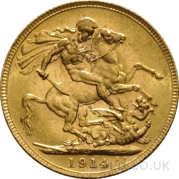 1914 Gold Sovereign Coin George V Perth