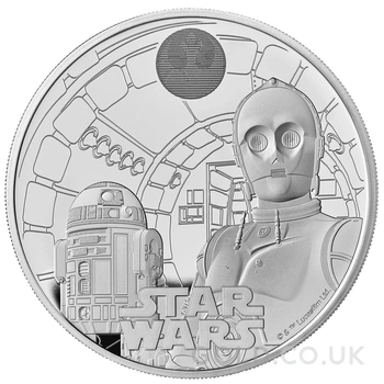 2023 1oz R2-D2 & C-3PO Star Wars Proof Silver Coin Boxed