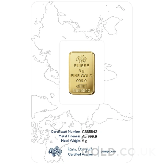 5g Gold Bar Rosa Minted PAMP