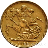 1928 Gold Sovereign Coin George V (M)