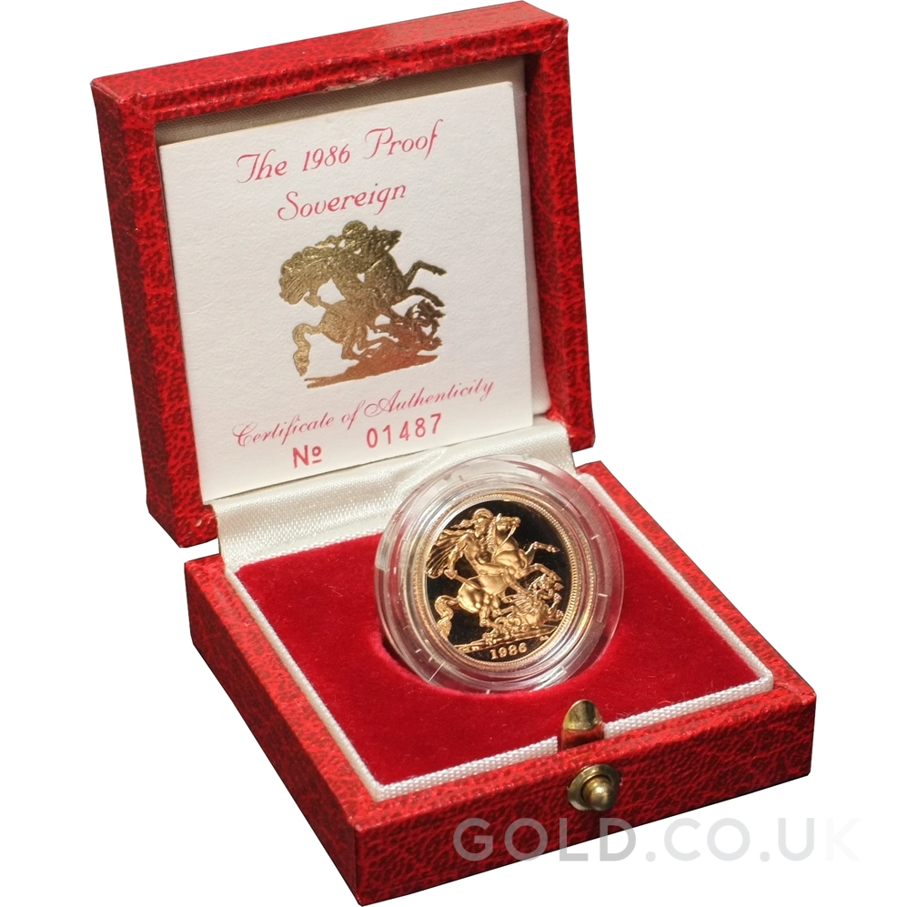 1986 Proof Gold Sovereign Boxed