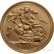 2000 Elizabeth II Fourth Head Gold Half Sovereign