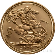 2000 Elizabeth II Fourth Head Gold Half Sovereign