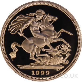 1999 Proof Gold Sovereign 4 Coin Set Boxed