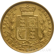 1883 Gold Sovereign Coin Shield Back Victoria (S)