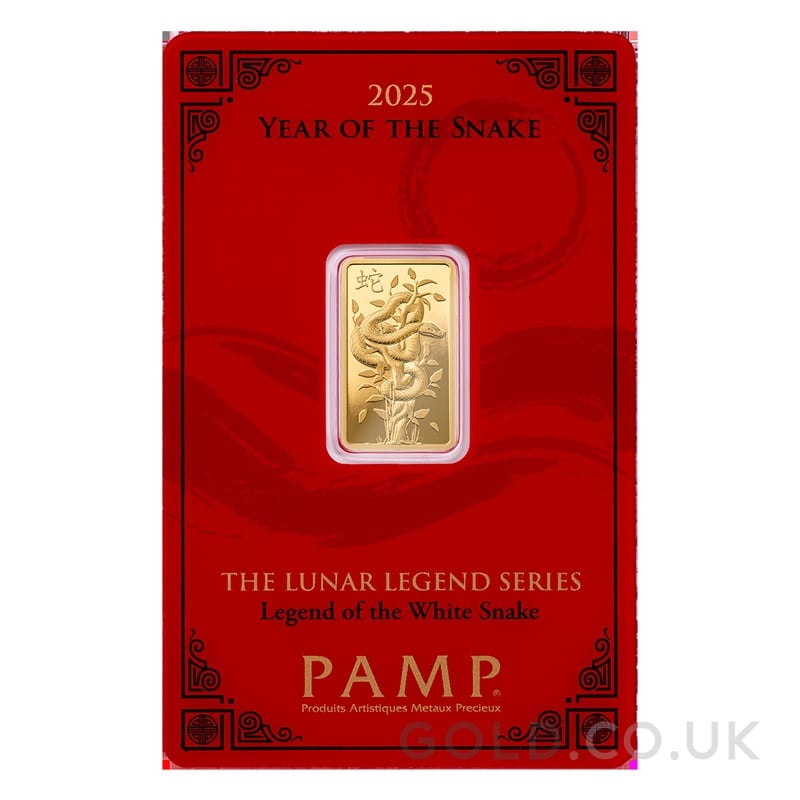 5g Gold Bar 2025 Year of the Snake PAMP