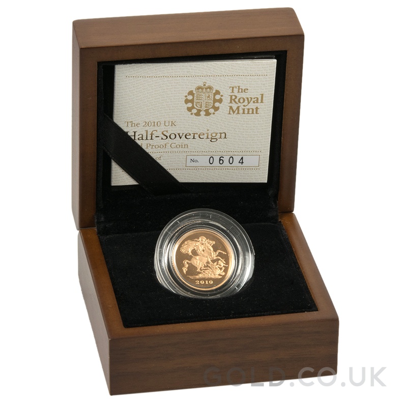 2010 Proof Gold Half Sovereign Boxed