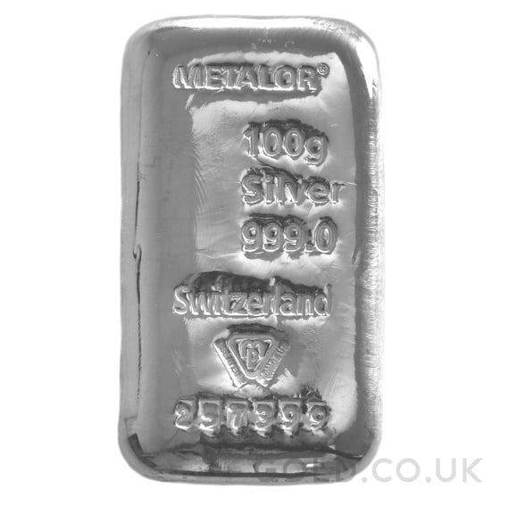 100g Silver Bar Metalor