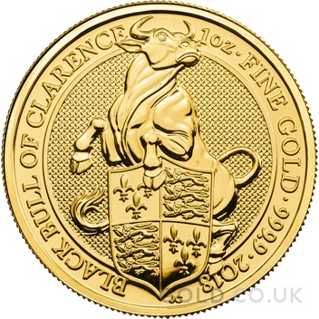2018 1oz Black Bull of Clarence Gold Coin Queen's Beasts