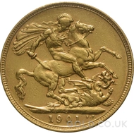 1901 Gold Sovereign Coin Victoria (S)