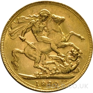 1920 Gold Sovereign Coin George V (P)