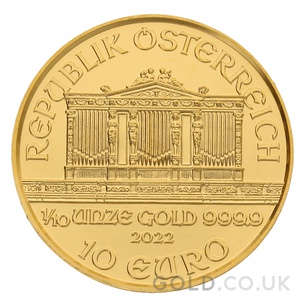 Gold Philharmonic Tenth Ounce Coin (2022)