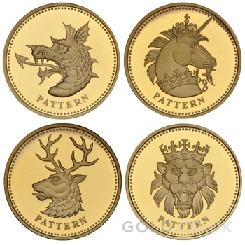 Proof Gold £1 Pound Coin Pattern