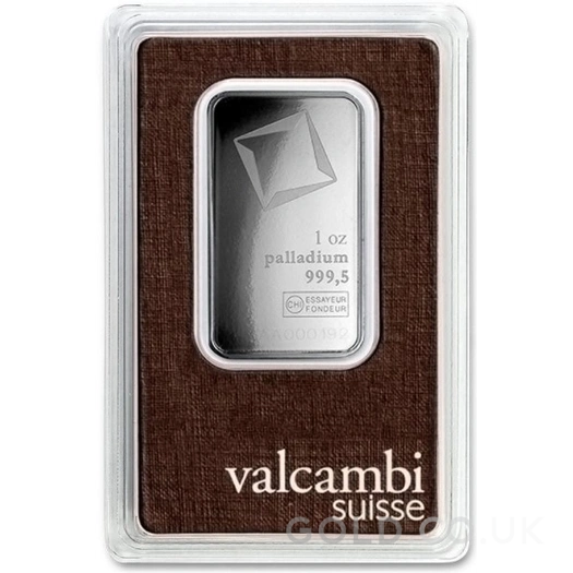 1oz Palladium Bar Valcambi