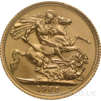 1965 Gold Sovereign Coin Elizabeth II Young Head