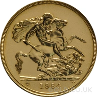 1984 Gold Quintuple Sovereign Elizabeth II