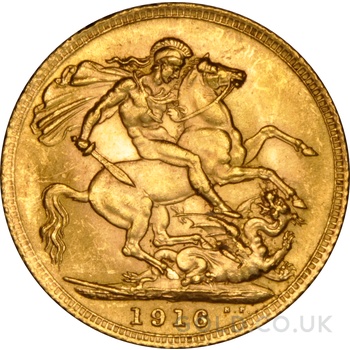 1916 Gold Sovereign Coin George V NGC MS64