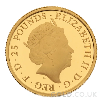2016 1/4oz William Shakespeare Proof Gold Coin Boxed