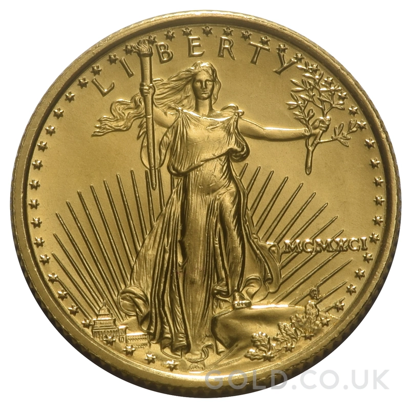 1991 1/10oz American Eagle Gold Coin MCMXCI