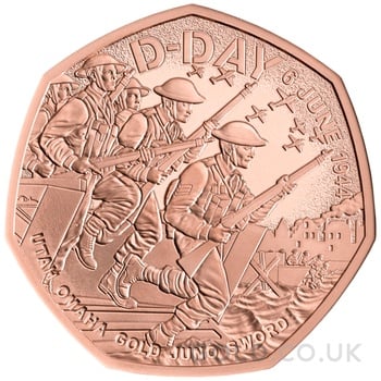 2024 Proof 50p Gold Coin 80th Anniversary of the D-Day Landings Boxed