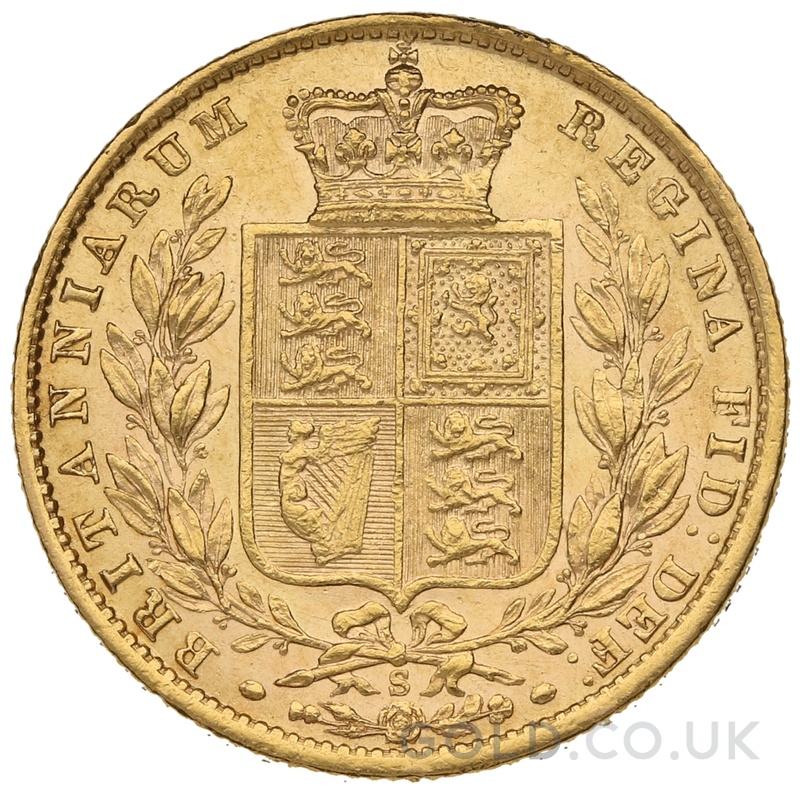 1873 Gold Sovereign Coin Queen Victoria Young Head Shield Back Sydney