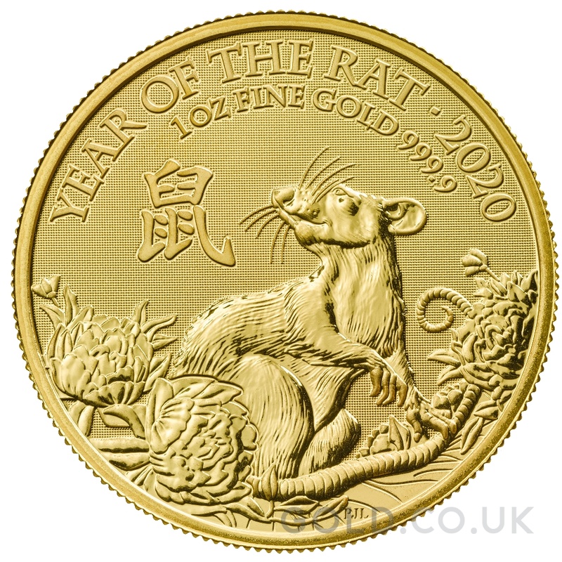2020 Year of the Rat Gold Coin 1oz Royal Mint Lunar Series