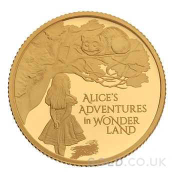 2021 1/4oz Alice's Adventures in Wonderland Proof Gold Coin Boxed