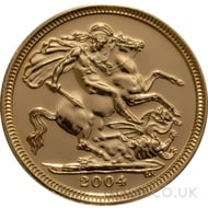 2004 Elizabeth II Fourth Head Gold Half Sovereign