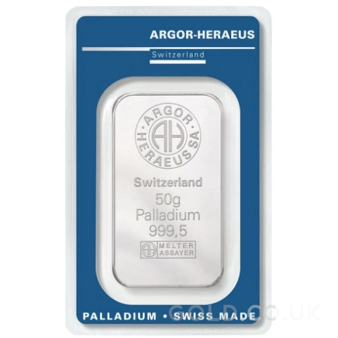 50g Palladium Bar Argor-Heraeus